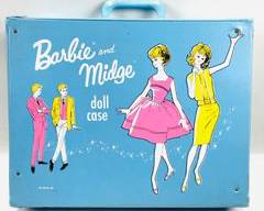 Vintage Barbie And Midge Blue Carrying Doll Storage Case 1963 Mattel

