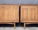 Pair Broyhill Sculptra mid Century Modern MCM Cabinets Credenzas
