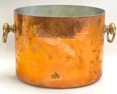 Heavy Copper William Sonoma French Two Handle Bucket
