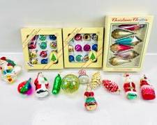 Vintage Classic Living Christmas Collection Hand Decorated Glass Ornaments, And Figural Glass Ornaments
