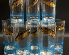Vintage Sport King Fish Highball Drinking Glasses Set Of Eight
