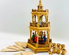 Vintage 17 Wooden German Christmas Wooden Pyramid
