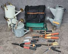 Vintage Watering Can & Garden Tool Lot
