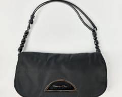 Christian Dior Nylon Malice Baguette Black Shoulder Bag
