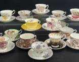 Royal Kendal, Royal Albert, Shofu Handpainted China, Hammersley,& More Assorted China Tea Cup & Saucer Lot
