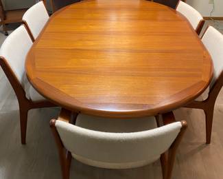 Teak Dinning Table with 6 Chairs priced as the set