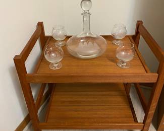 Danish Teak Bar Cart Trolley - original condition - again pristine