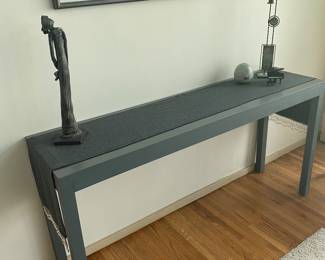 Gray sofa table,  60” x 16”. Painted wood in great shape! 