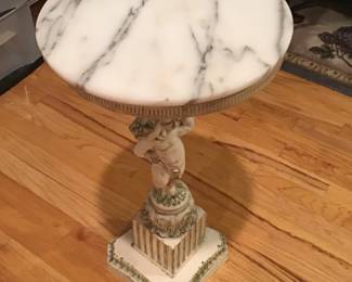Marble Top Figural Occasional Table