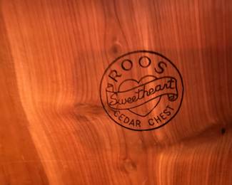 And the makers' label for the cedar chest, of course.