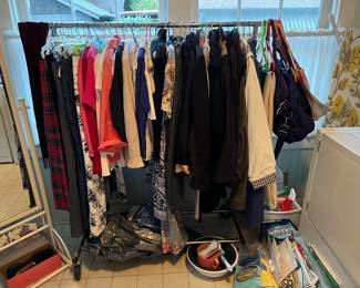 This is the other rack of clothing and other miscellaneous items.