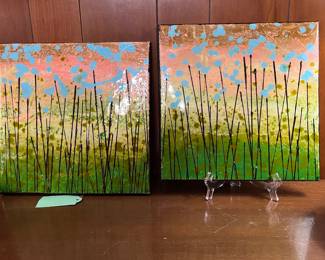 Pair of original signed art “ Spring in Bloom I and II” by Liz Williams 