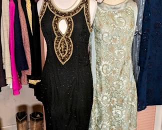 C Valenz Vintage Belgian Couture Cocktail Dress, Mark and John Beaded Gown, 