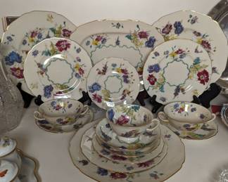 80 piece Black Knight Wild Rose China