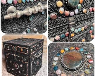 Trunk with semi-precious stones