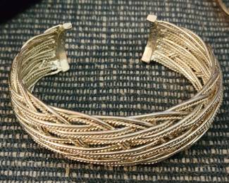 Sterling Weave Cuff Bracelet 