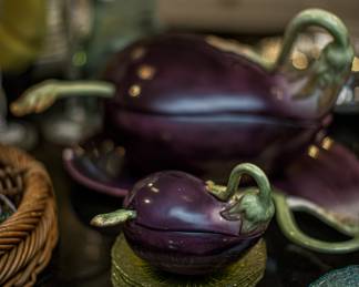Eggplant tureen and ladle