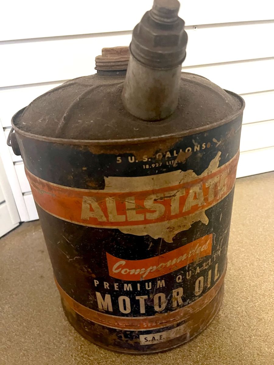 Vintage Allstate motor oil can