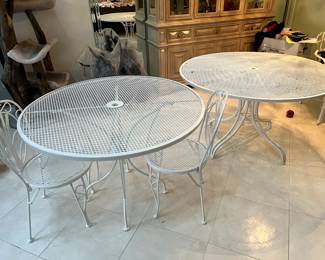 Powder coated heavy metal patio tables