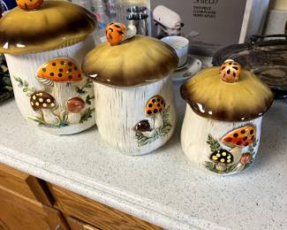 Vintage mushroom canisters