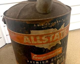 Vintage Allstate motor oil can