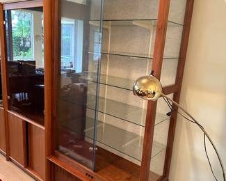 End cabinets with glass sliders 44” wide, 91.5” tall, 21.5” deep