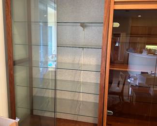 End cabinets with glass sliders 44” wide, 91.5” tall, 21.5” deep