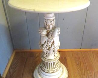 Marble top cherub table