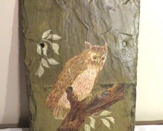 owl slate decor