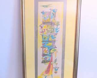 Guillermo Santamaria South American artist signed lithograph/etching