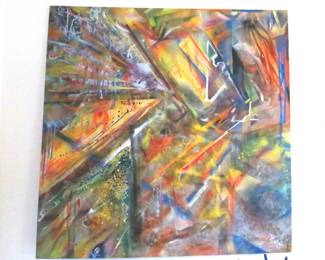 original abstract painting 4 ft by 4 ft