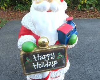 vintage plaster Santa sculpture