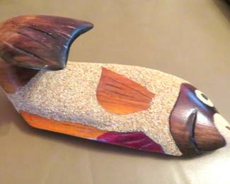 carved signed fish