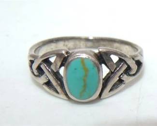 Lot 110   8 Bid(s)
Sterling turquoise ring