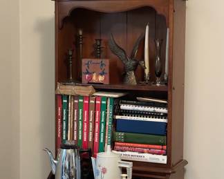 Petite kitchen sized secretary.  Loads of cookbooks in this sale!