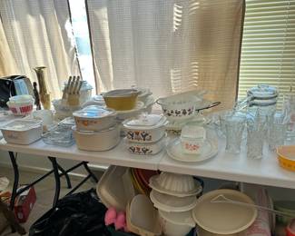 Corning and Tupperware, plenty of cornflower blue left in stock, too.