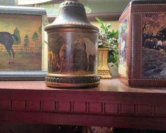 Equine lidded jar from London 