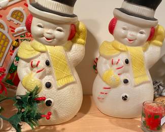 Vtg. Blowmold snowmen