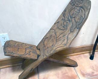 Hand-carved African folding stool
