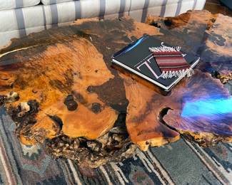 Live-edge wood coffee table
