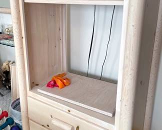 Early 90s Southwest-style media cabinet and sofa table, perfect condition