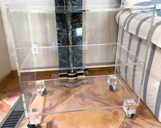 Vintage 80s acrylic bar cart