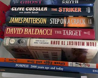 Books/Music/Media
Political
Thrillers
History
Workplace management/strategy
Motivational
Travel
Metaphysical & health
Jazz CDs, Vinyl, VHS
Vintage and new sheet music
