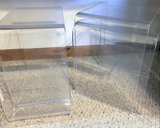 Early 90s small acrylic tables/side tables
Vintage 80s acrylic bar cart