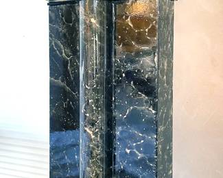 Tall column-style floor lamp, faux marble