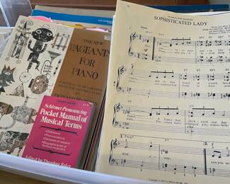Vintage and new sheet music