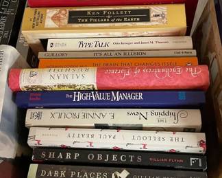 Books/Music/Media
Political
Thrillers
History
Workplace management/strategy
Motivational
Travel
Metaphysical & health
Jazz CDs, Vinyl, VHS
Vintage and new sheet music
