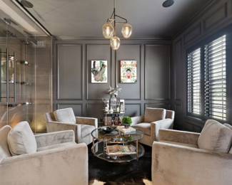 Back height: 28”
Seat height: 17”
Seat width: 22”
Seat depth: 22”
Chair width: 31”

Century furniture 
