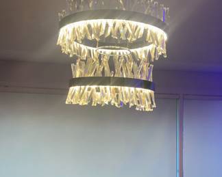 Glacier chandelier by Allegri available in 2 tier  and single tier. Both are currently hanging. This 2 tier is brand new only hanging for a short time. Asking $950 and the single tier is older $300