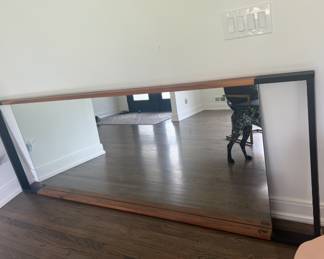 2 custom made solid walnut mirrors. Made by a local artist. About  9ft tall and 33in he’s wide. Come fully leathered back and anchors to attach to wall. Asking $1000 each